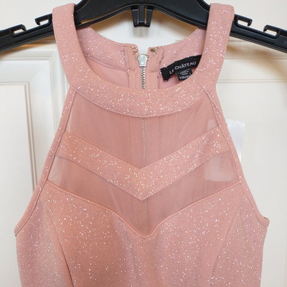 Le Chateau bandeau style dress, NWT, light pink with sparkles - Picture 3 of 11